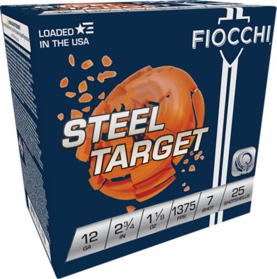 Fiocchi 12-Gauge Steel Target 7-Shot Shotgun Shells, 2.75 in., 1-1/8 oz., 25 Rounds