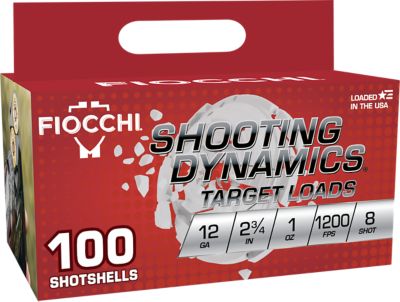 Fiocchi 12-Gauge Shooting Dynamics 8-Shot Shotgun Shells, 2.75 in., 1 oz., 100 Rounds