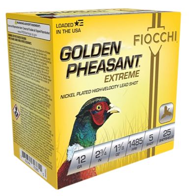 Fiocchi 12-Gauge Golden Pheasant Extrema 5-Shot Shotgun Shells, 2.75 in., 1-3/8 oz., 25 Rounds, 12GPX5