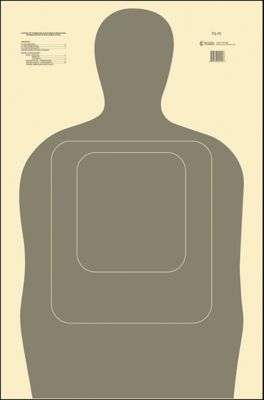 Action Target Qualification Standard Silhouette Paper Hanging Shooting Targets, 24 in. x 45 in., Gray/White, 100-Pack