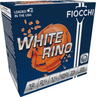 Fiocchi 12-Gauge Exacta Target White Rino Target 7.5-Shot Shotgun Shells, 2.75 in., 1-1/8 oz., 25 Rounds