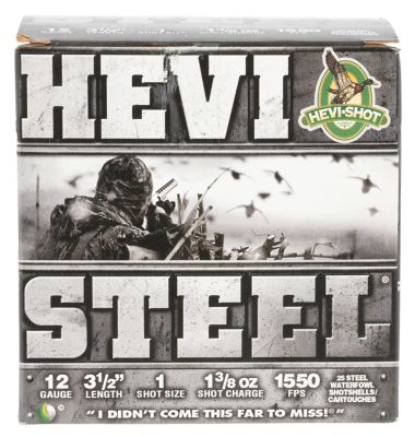 HEVI-Shot 12-Gauge HEVI-Steel 1-Shot Shotgun Shells, 3.5 in., 1-3/8 oz., 25 Rounds