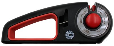 Caliber Gourmet Adjustable Carbide/Ceramic Knife Sharpener, Black/Red