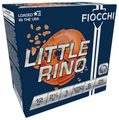 Fiocchi 12-Gauge Exacta Target Little Rino 8-Shot Shotgun Shells, 2.75 in., 1 oz., 25 Rounds
