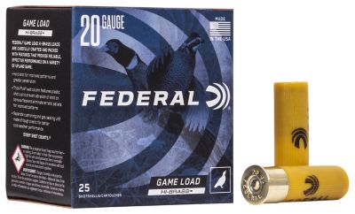 Federal 20-Gauge Game-Shok High Brass 4-Shot Shotgun Shells, 2.75 in., 1 oz., 25 Rounds