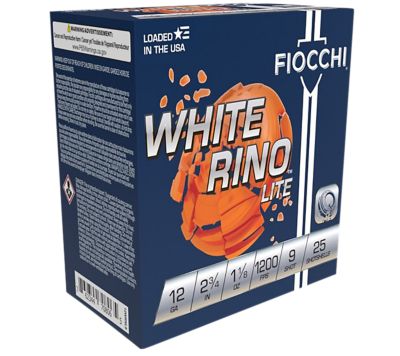 Fiocchi 12-Gauge Exacta Target White Rino Lite 9-Shot Shotgun Shells, 2.75 in., 1-1/8 oz., 25 Rounds