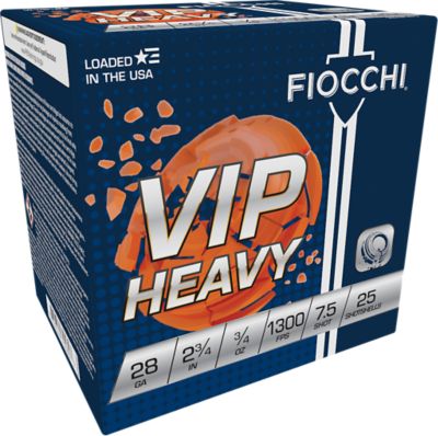 Fiocchi 28-Gauge Exacta Target VIP Heavy 7.5-Shot Shotgun Shells, 2.75 in., 3/4 oz., 25 Rounds