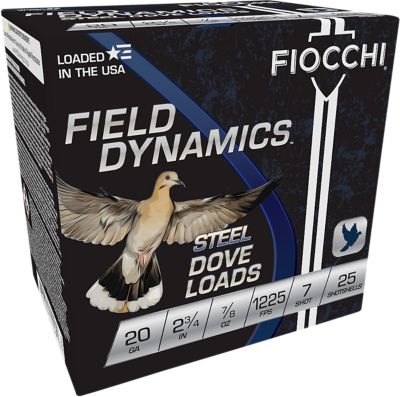 Fiocchi 20-Gauge Field Dynamics Dove and Quail 7-Shot Shotgun Shells, 2.75 in., 7/8 oz., 25 Rounds