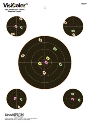 Champion Targets VisiColor Bullseye Self-Adhesive Paper Shooting Targets, 5 in., Multicolor, 10-Pack