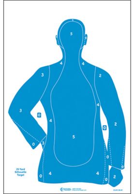 Action Target Qualification Silhouette Paper Hanging Shooting Targets, 23 in. x 35 in., Blue, 100-Pack