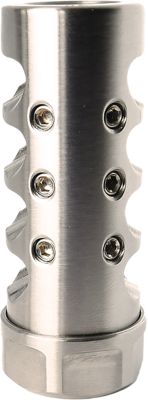American Precision Arms Gen 4 Little Bastard Self Timing Brake, 30 Cal, 5/8 in. x 24 Thread, 2.70 in. OAL, 1 in.D, Stainless