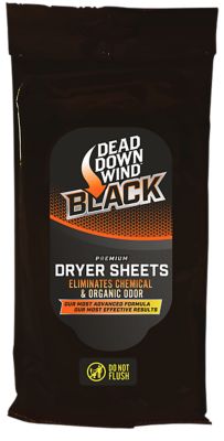 Dead Down Wind Black Premium Odor Eliminating Dryer Sheets, Unscented, 40 ct.