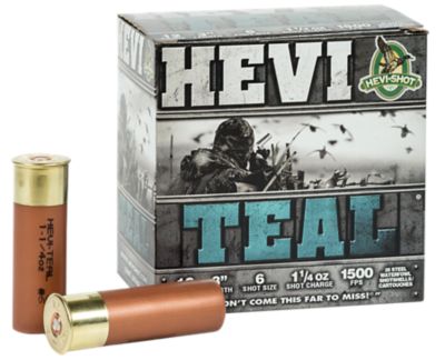 HEVI-Shot 12-Gauge HEVI-Teal Steel 6-Shot Shotgun Shells, 3 in., 1-1/4 oz., 25 Rounds