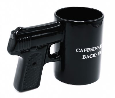 Caliber Gourmet Ceramic Pistol Mug, Black