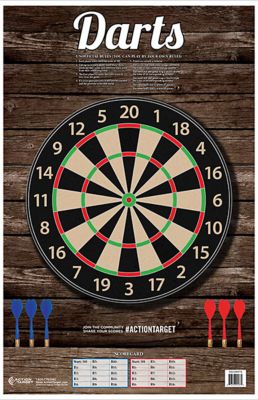 Action Target Entertainment Dart Board Paper Hanging Shooting Targets, 23 in. x 35 in., Multicolor, 100-Pack