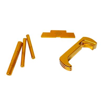 Cross Armory 3 Piece Kit for Glock 26 Gen5/34 Gen5/17 Gen5/19 Gen5, Extended, Gold Anodized, Aluminum/Steel