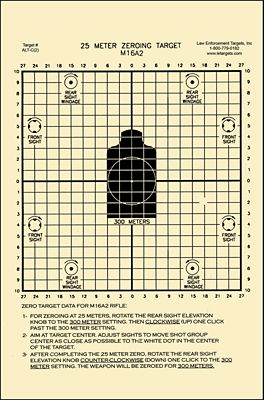 Action Target Sighting Zeroing Center Mass Hanging Shooting Targets, 25 m, 8.75 in. x 11.5 in., Black/White, 100-Pack