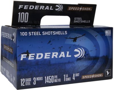Federal 12-Gauge Speed-Shok Steel 4-Shot Shotgun Shells, 3 in., 1-1/4 oz., 100 Rounds