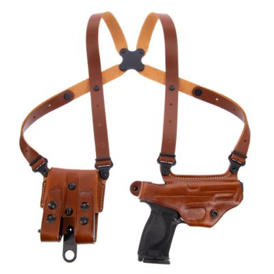 Galco Miami Classic Shoulder Holster for Glock 19 Gen1-5/17 Gen1-5/22 Gen2-5, Right Hand, Tan, Leather