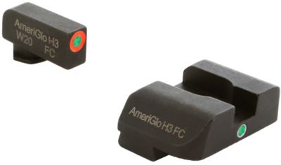 AmeriGlo i-Dot Sight Set for Glock, Green Tritium Orange Outline Front, Green Tritium Rear, GL201