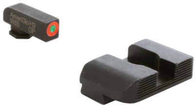 AmeriGlo Protector Sight Set for Glock, Green Tritium Orange Outline Front, Black Serrated Rear, GL434