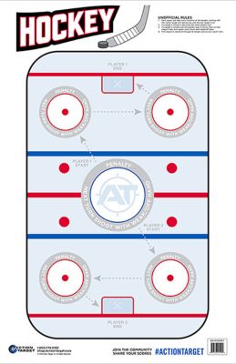 Action Target Entertainment Hockey Paper Hanging Shooting Targets, 23 in. x 35 in., Blue/White, 100-Pack