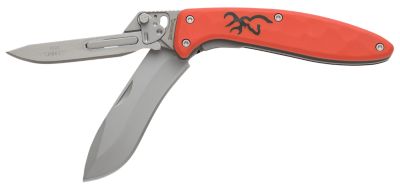 Browning 2.75 in. Primal Scalpel 2 Drop Point Folding Knife, Blaze Orange 8Cr13MoV SS Blade, Blaze Orange Handle