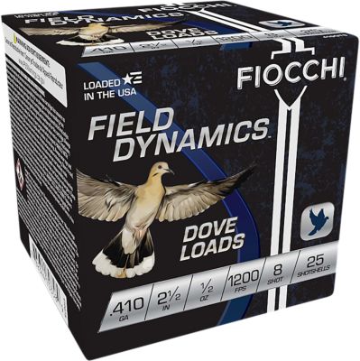 Fiocchi .410-Bore Field Dynamics Dove and Quail 8-Shot Shotgun Shells, 2.5 in., 1/2 oz., 25 Rounds