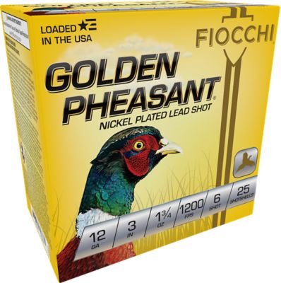 Fiocchi 12-Gauge Golden Pheasant 6-Shot Shotgun Shells, 3 in., 1-3/4 oz., 25 Rounds