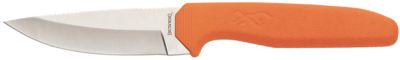 Browning 3.5 in. Sharp Ridge Skinner Drop Point Fixed Blade Knife, Plain 8Cr13MoV SS Blade, Orange Anti-Skid Rubber Handle