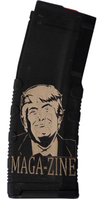 Black Rain 30 Round 223 Rem/5.56 NATO Magazine for AR-15, Trump MAGA-ZINE Engraving, Black, Polymer