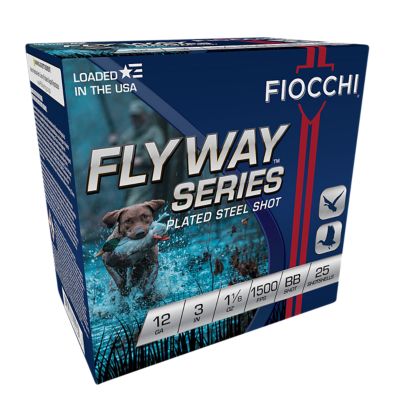 Fiocchi 12-Gauge Flyway Plated Steel BB-Shot Shotgun Shells, 3 in., 1-1/8 oz., 25 Rounds