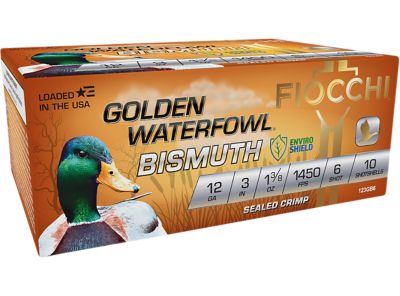 Fiocchi 12-Gauge Golden Waterfowl Bismuth 6-Shot Shotgun Shells, 3 in., 1-3/8 oz., 10 Rounds