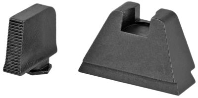 AmeriGlo Optic Compatible Sight Set for Glock, 3XL Tall, Serrated Front, Black Rear