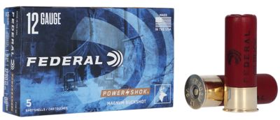 Federal 12-Gauge Power-Shok Low Recoil 12-Pellet Buckshot Shotgun Shells, 00, 2.75 in., 1-7/16 oz., 5 Rounds