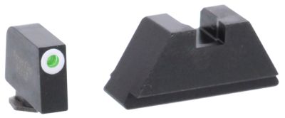 AmeriGlo Optic Compatible Sight Set for Glock, XL Tall, Green Tritium White Outline Front, Green Tritium Black Rear