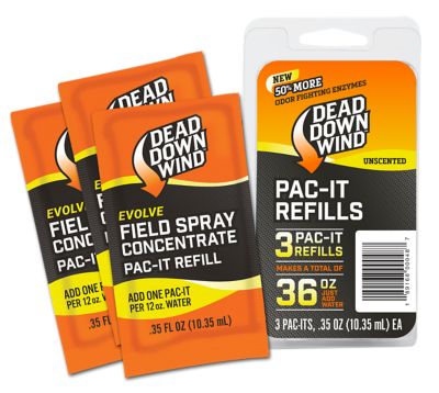 Dead Down Wind Evolve Odor Fighting Field Spray Concentrate Pac-It Refills, 3-Pack