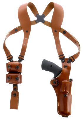 Galco VHS 4.0 Shoulder Holster for L Frame S&W Model 686, 4 in. Barrel, Ambidextrous, Tan, Leather
