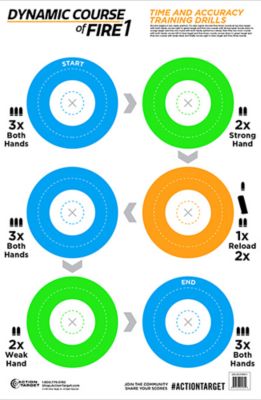 Action Target Dynamic Course Paper Shooting Targets, 23 in. x 35 in., Multicolor, 100-Pack