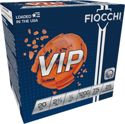 Fiocchi 20-Gauge Exacta Target VIP 7.5-Shot Shotgun Shells, 2.75 in., 7/8 oz., 25 Rounds