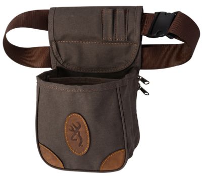 Browning Lona Shell Pouch, Belt Mount, Adjustable, Flint, Canvas/Leather