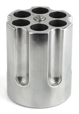 Caliber Gourmet Revolver Cylinder Pen Holder, Silver, Aluminum, 3.25 in. x 2.75 in., Pistol Cylinder