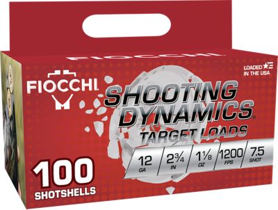 Fiocchi 12-Gauge Shooting Dynamics 7.5-Shot Shotgun Shells, 2.75 in., 1-1/8 oz., 100 Rounds