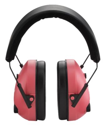Champion Targets Over-the-Head Electronic Earmuffs, 25 dB Noise Reduction Rating, Pink/Black, 1 Pair