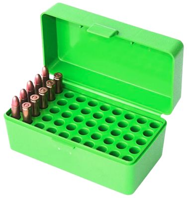 MTM .22 Hornet Flip-Top Ammo Box, Holds 50 Rounds, Green