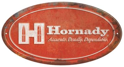 Hornady Rustic Aluminum Oval Sign, 12 in. x 18 in., Red/White