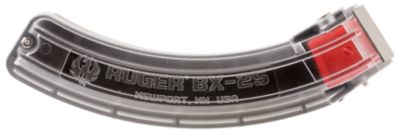 Ruger BX-25 25 Round 22 LR Magazine for Ruger 10/22/SR/77/Charger 22LR BX-25, Clear