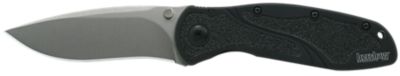 Kershaw 3.40 in. Blur Drop Point with Recurve Folding Knife, Stonewashed Powder-Coat CPM S30V SS Blade, Black Anodized Handle