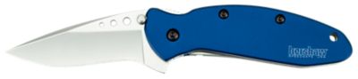 Kershaw 2.40 in. Scallion Drop Point Folding Knife, Plain Bead Blasted 420HC SS Blade, Navy Blue Anodized Aluminum Handle