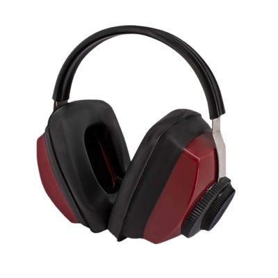 Radians Competitor Adjustable Earmuffs, 26 dB Noise Reduction Rating, Black/Red, 1 Pair